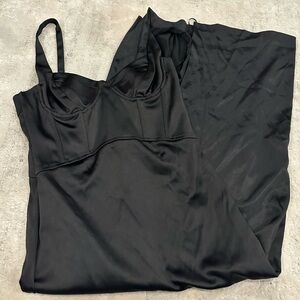 Zara black satin dress